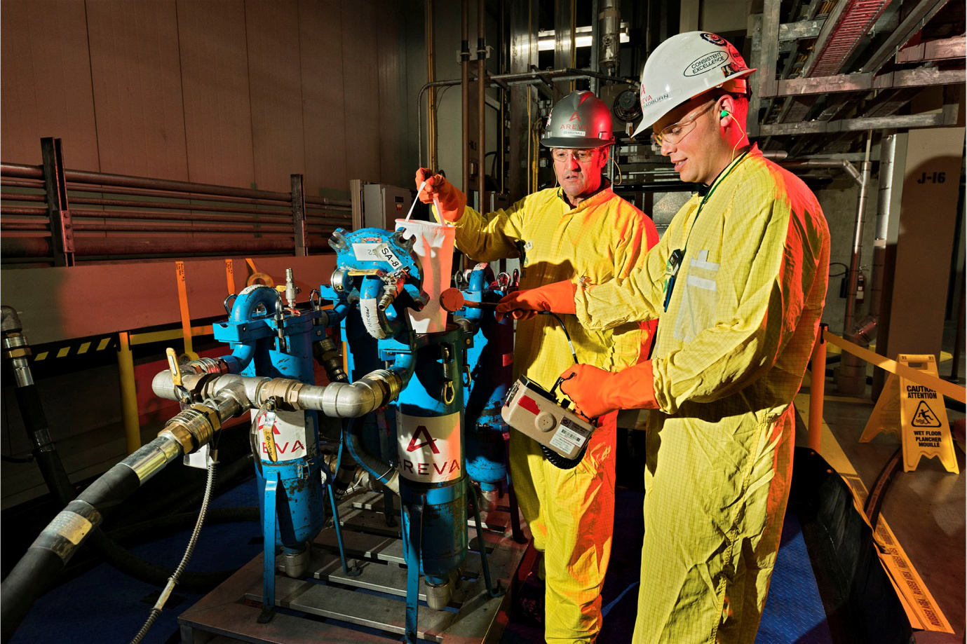 Industrial photography showcasing two workers